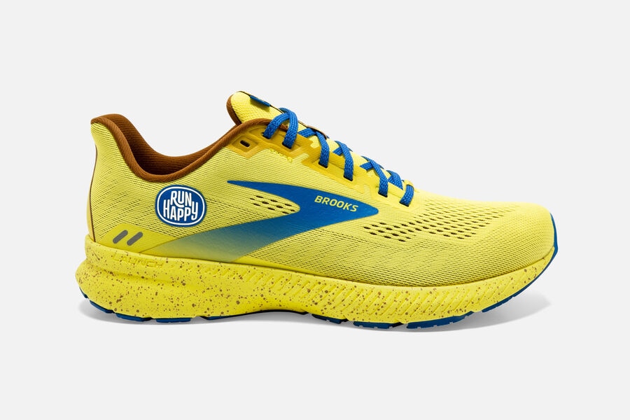 Launch 8 Road Brooks Running Shoes NZ Womens - Yellow/Blue - MENRQF-028